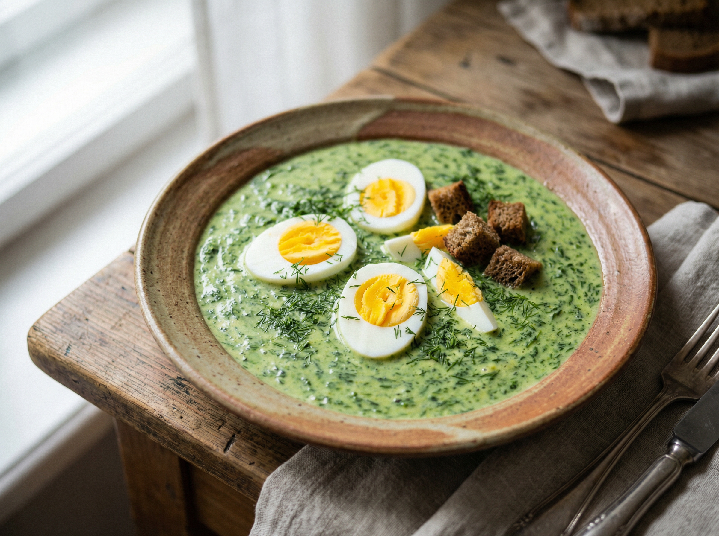 Špenátový prívarok s vajíčkom – recept na Zelený štvrtok
